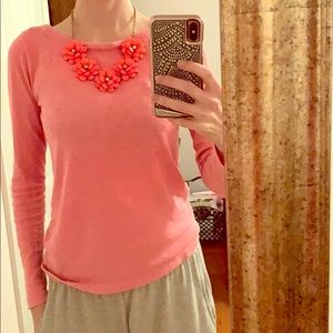 DONATED J.Crew Beaded Rose Coral and Rhinestone Necklace